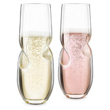 Final Touch Bubbles Stemless Champagne Sparkling Wine Glasses, Set of 2, 300ml