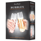 Final Touch Bubbles Stemless Champagne Sparkling Wine Glasses, Set of 2, 300ml