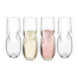 Final Touch Bubbles Stemless Champagne Sparkling Wine Glasses, Set of 4, 300ml
