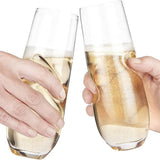 Final Touch Bubbles Stemless Champagne Sparkling Wine Glasses, Set of 4, 300ml