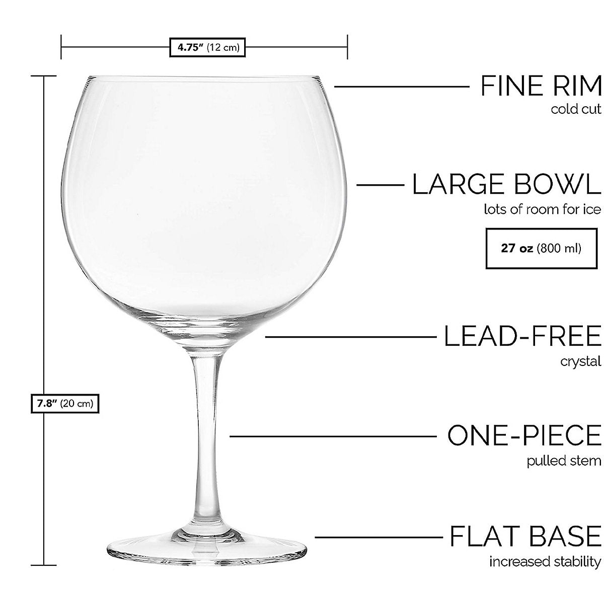 Final Touch Copa Cocktail Glass, 400ml