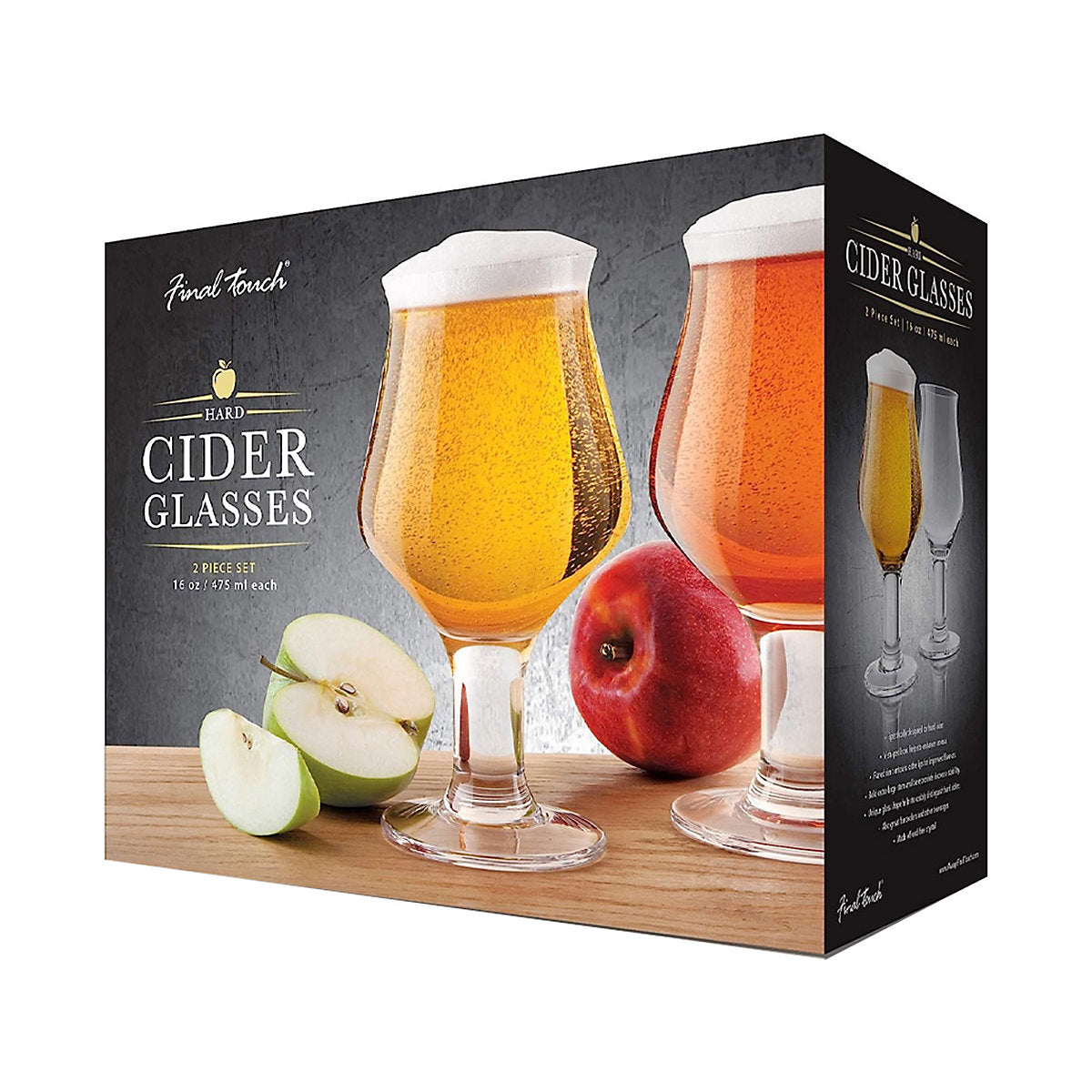 Final Touch Hard Cider Glass, Pack Of 2, 475ml