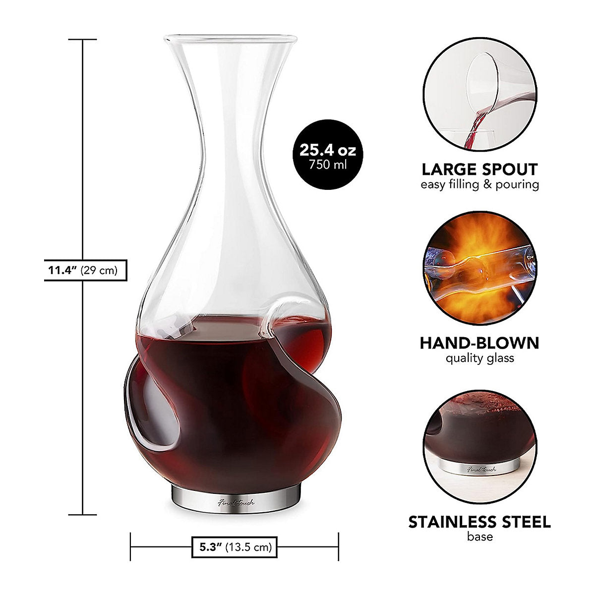 Final Touch L'Grand Conundrum Aerator Decanter, 750ml