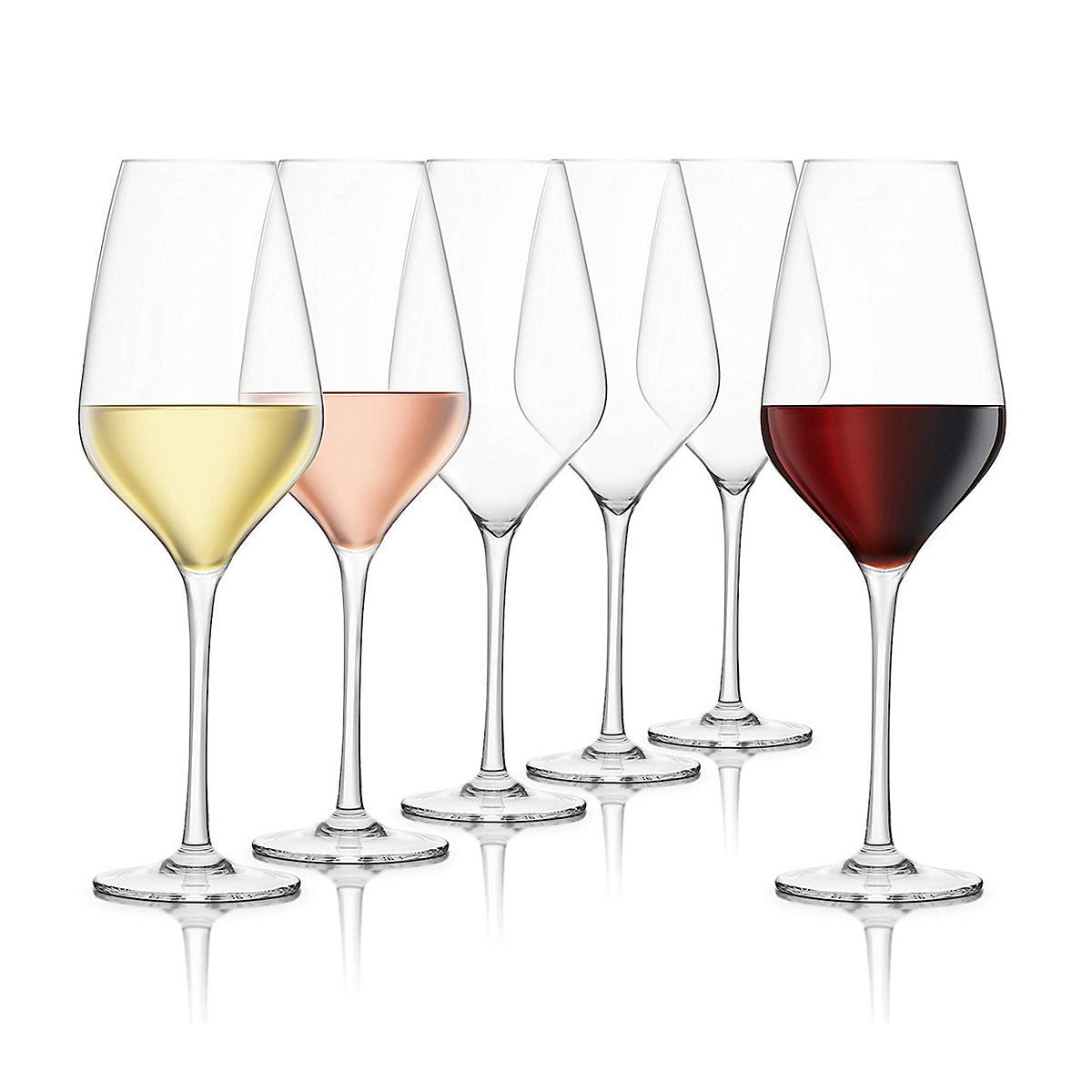 Final Touch Everyday Lead Free Crystal Wine Glasses, Pack of 6, 620ml