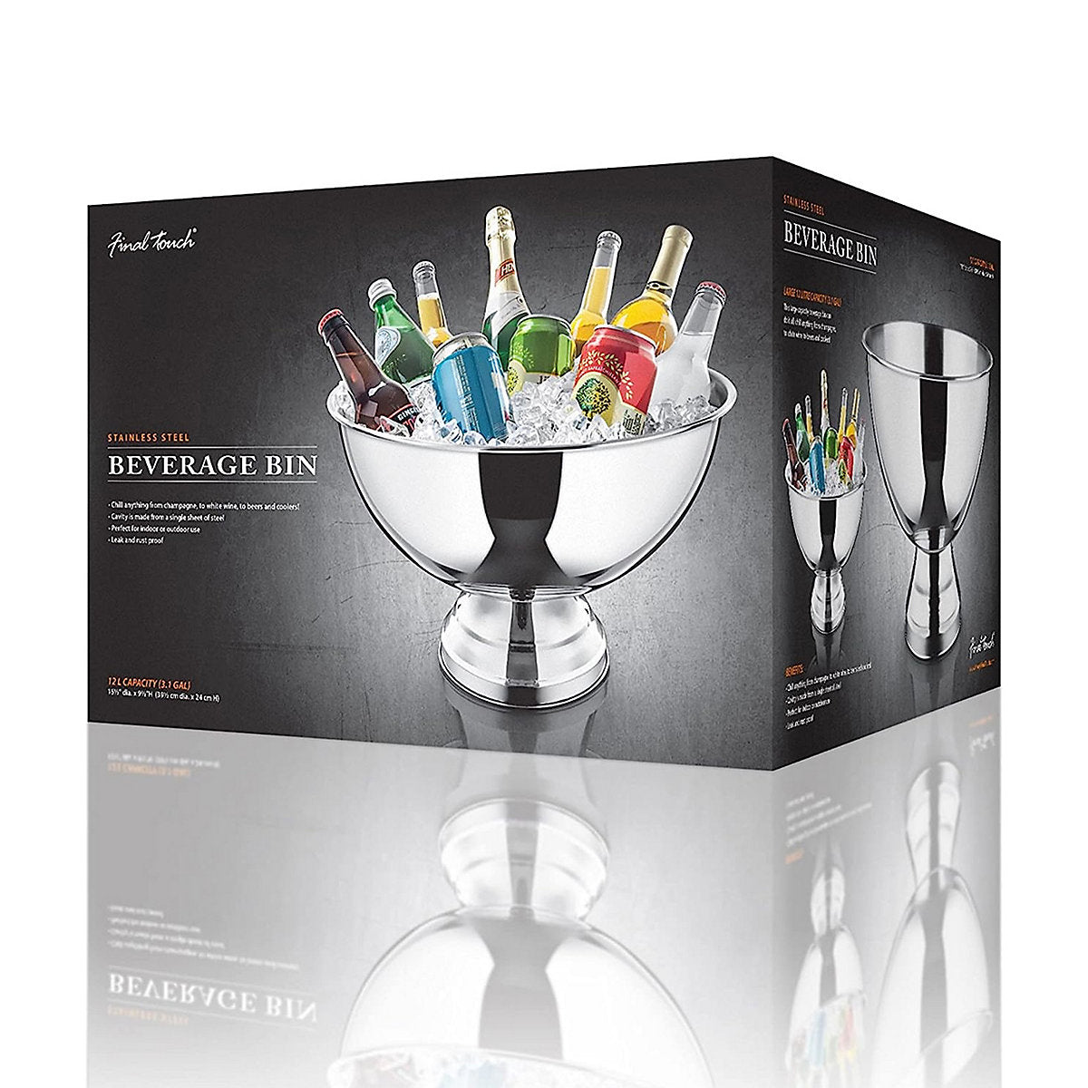 Final Touch Stainless Steel Beverage Bin