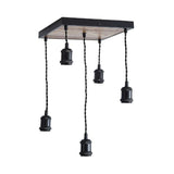 Pagazzi Melrose 5 Light Black Wood Pendant Ceiling Light