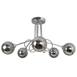 Pagazzi Xena Polished Chrome & Smoked Glass 5 Light Ceiling Light