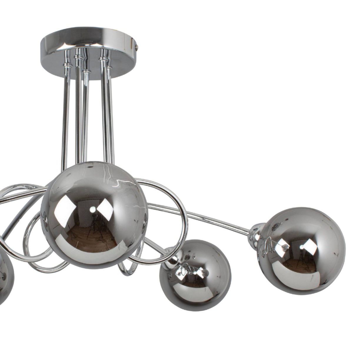 Pagazzi Xena Polished Chrome & Smoked Glass 5 Light Ceiling Light