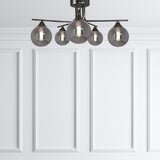 Pagazzi Carney Gunmetal & Smoked Glass 5-Light Semi-Flush Ceiling Light