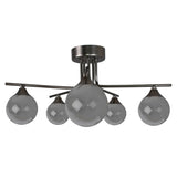 Pagazzi Carney Gunmetal & Smoked Glass 5-Light Semi-Flush Ceiling Light