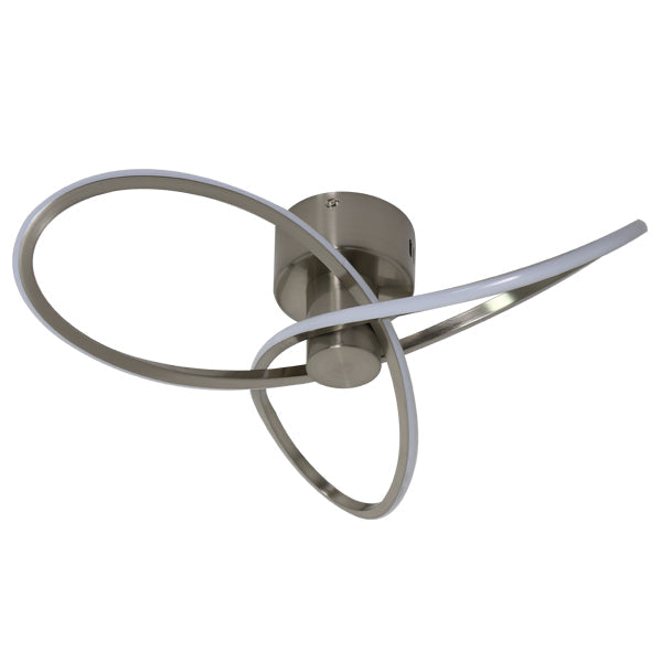 Pagazzi Reggie 3-Light LED Satin Nickel Ceiling Light