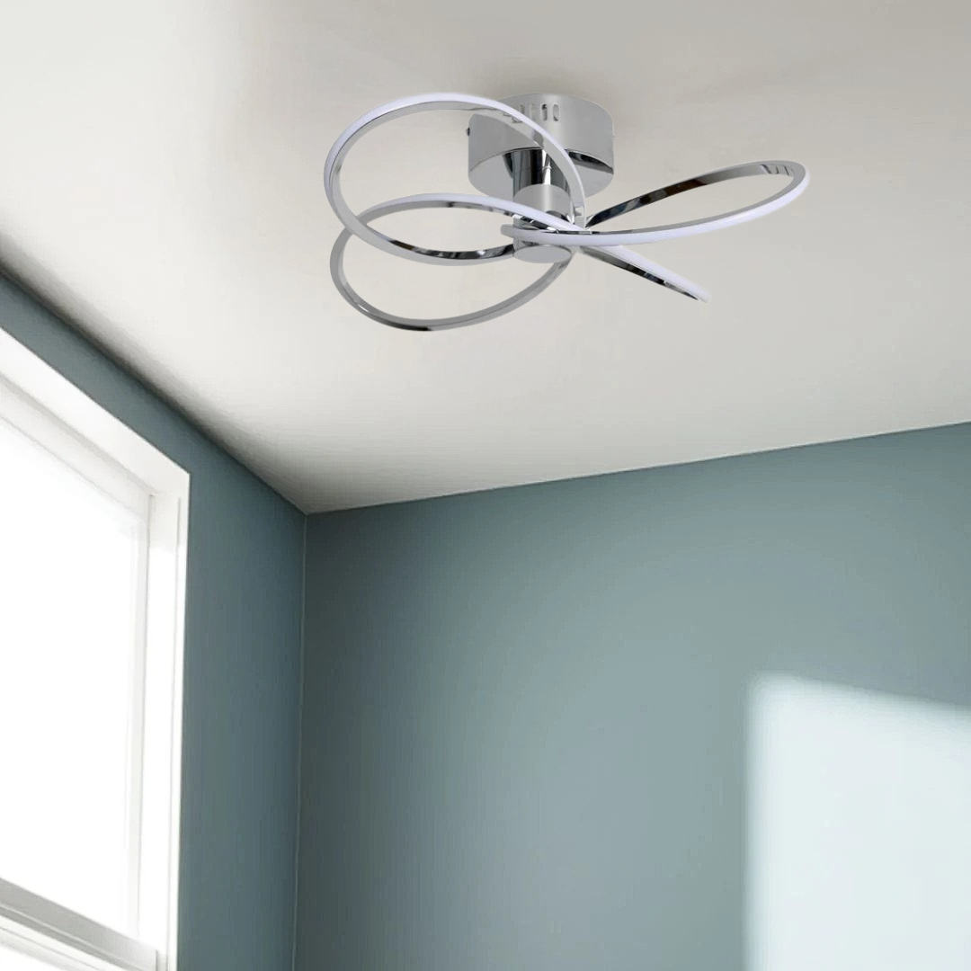 Pagazzi Reggie 4-Light Polished Chrome LED Semi-Flush Ceiling Light