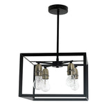 Pagazzi Sully 4-Light Matt Black Semi-Flush Ceiling Light