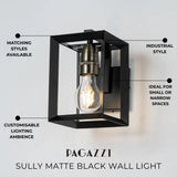 Pagazzi Sully Matte Black Wall Light