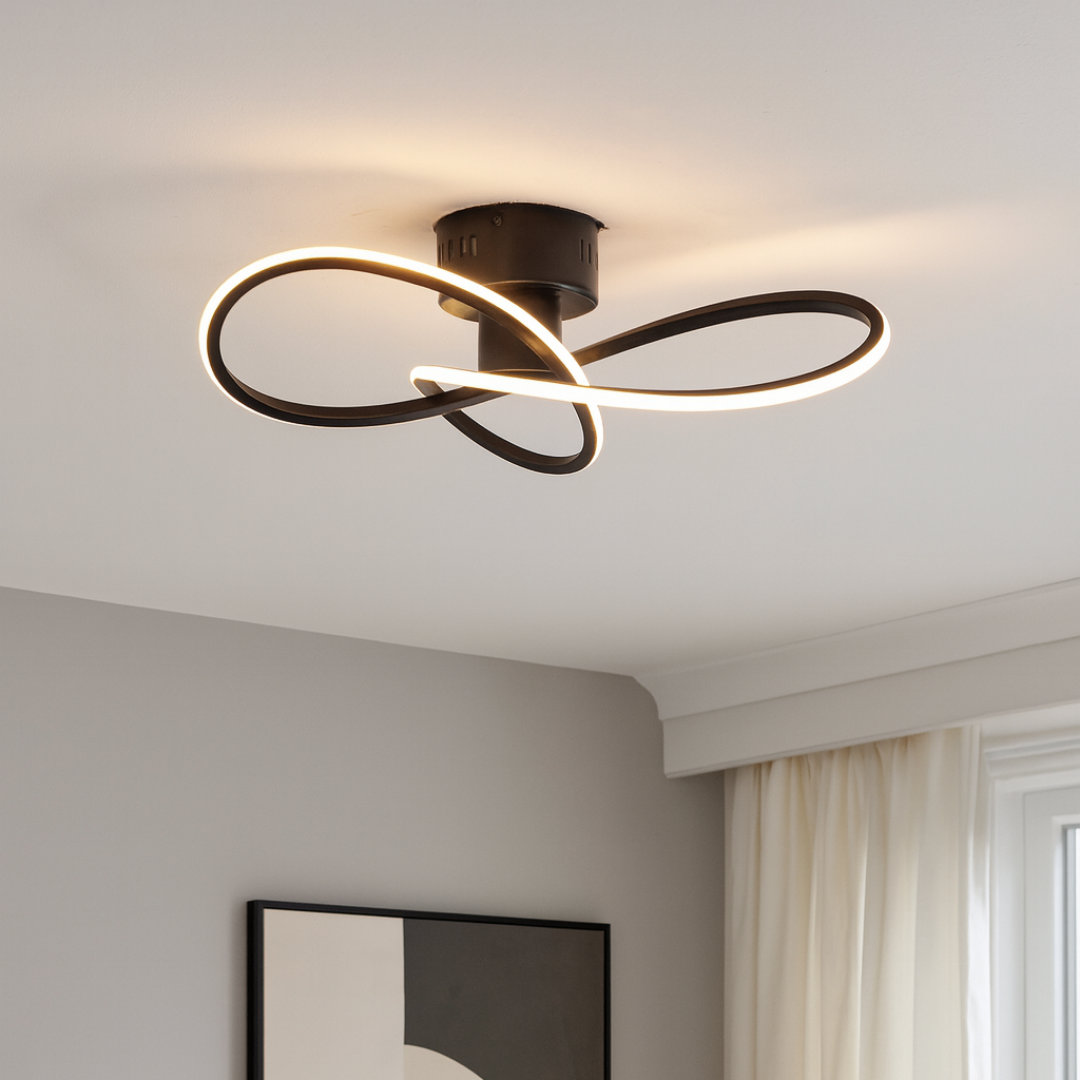 Pagazzi Reggie 3 Light Black LED Semi Flush Ceiling Light