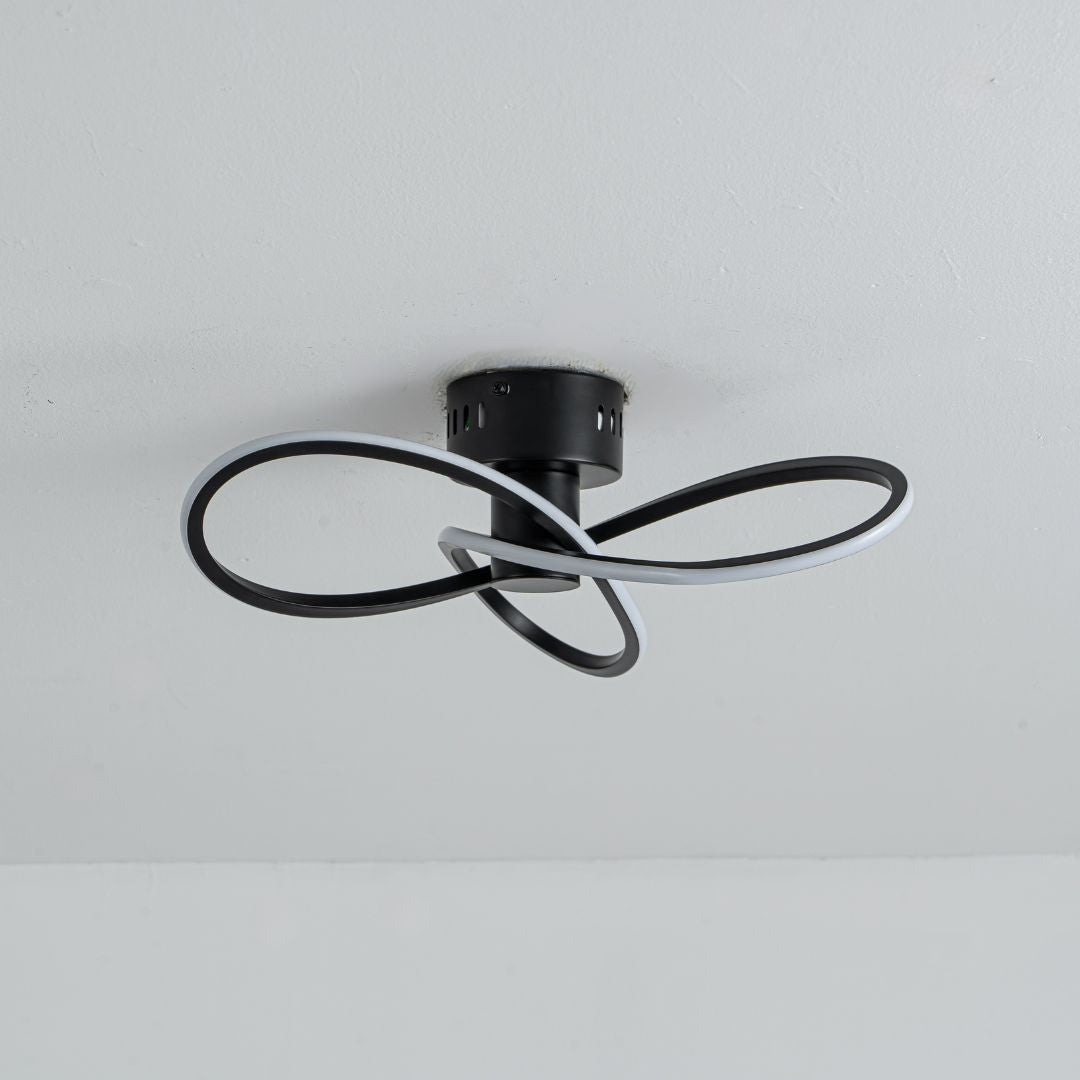 Pagazzi Reggie 3 Light Black LED Semi Flush Ceiling Light