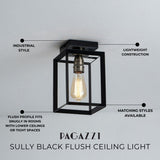 Pagazzi Sully Black Flush Ceiling Light