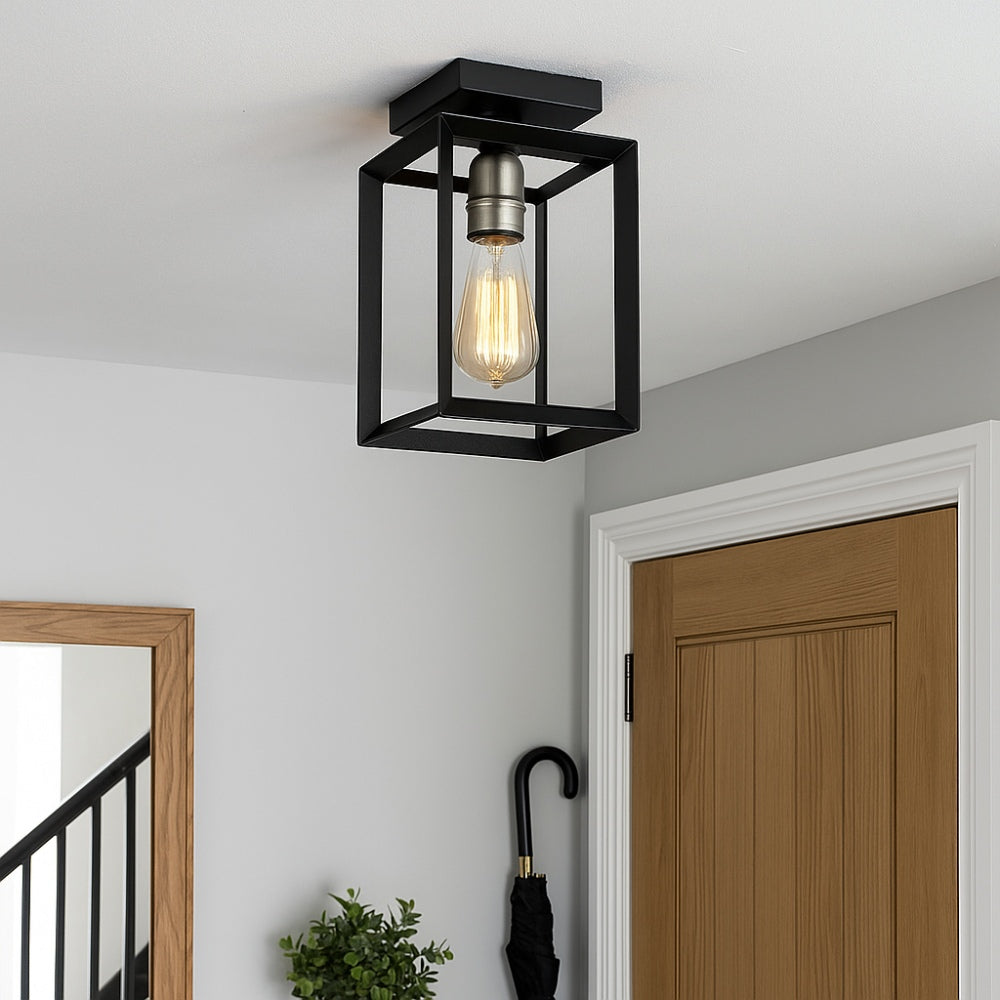Pagazzi Sully Black Flush Ceiling Light