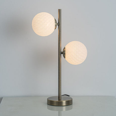 Pagazzi Lior 2 Light Antique Brass Glass Table Lamp