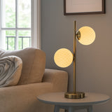 Pagazzi Lior 2 Light Antique Brass Glass Table Lamp