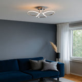 Pagazzi Yara 3 Light Chrome LED Semi Flush Ceiling Light