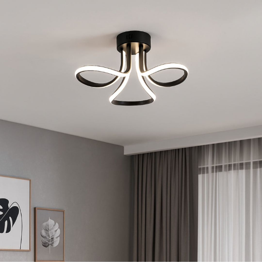 Pagazzi 3 Light Black LED Semi Flush Ceiling Light