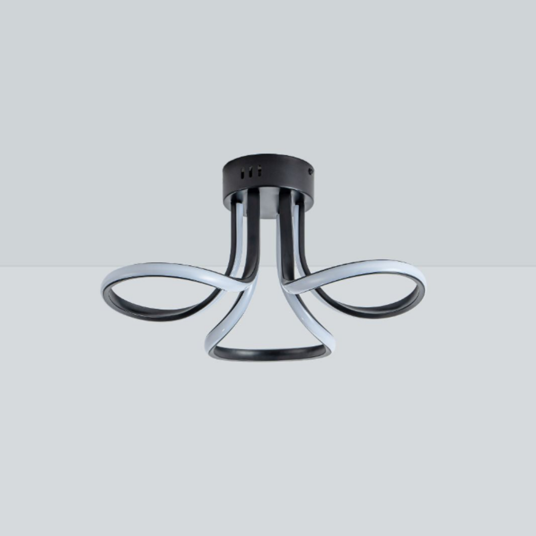 Pagazzi 3 Light Black LED Semi Flush Ceiling Light