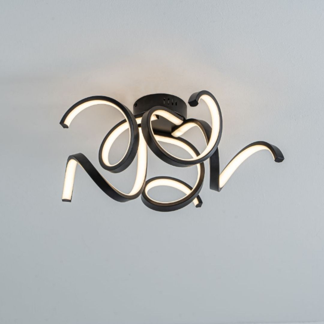 Pagazzi Fiona 5 Light Black LED Semi Flush Ceiling Light