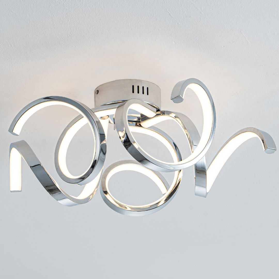 Pagazzi Fiona 5 Light Chrome LED Semi Flush Ceiling Light