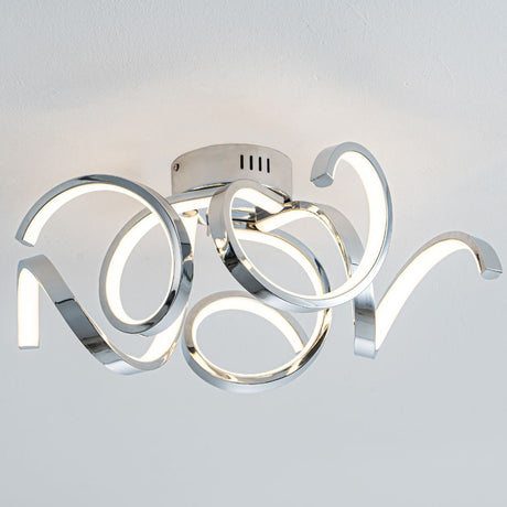 Pagazzi Fiona 5 Light Chrome LED Semi Flush Ceiling Light
