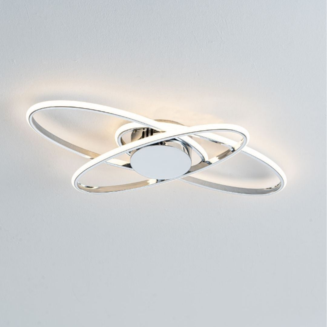 Pagazzi Astra 3 Light Chrome LED Semi Flush Ceiling Light