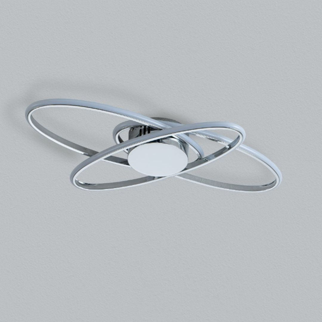 Pagazzi Astra 3 Light Chrome LED Semi Flush Ceiling Light