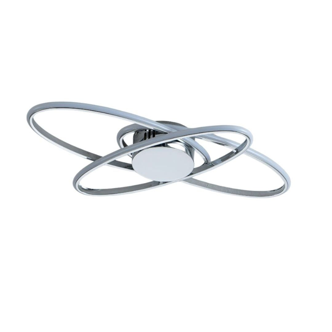 Pagazzi Astra 3 Light Chrome LED Semi Flush Ceiling Light