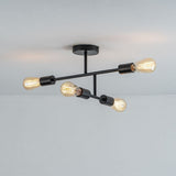 Pagazzi Leni 4 Light Black Semi Flush Ceiling Light