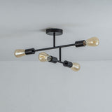 Pagazzi Leni 4 Light Black Semi Flush Ceiling Light
