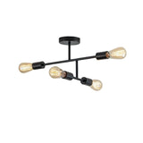 Pagazzi Leni 4 Light Black Semi Flush Ceiling Light