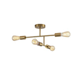 Pagazzi Leni 4 Light Natural Brass Semi Flush Ceiling Light