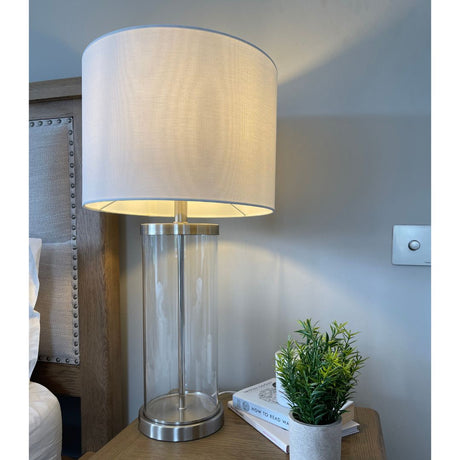 Pagazzi Adelia Satin Chrome Table Lamp