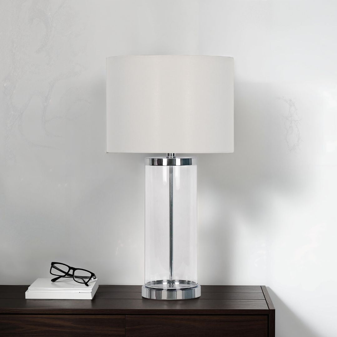 Pagazzi Adelia Polished Chrome Glass Table Lamp