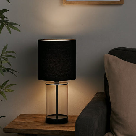 Pagazzi Adelia Black Glass Small Table Lamp