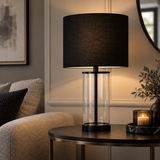 Pagazzi Adelia Black Glass Small Table Lamp