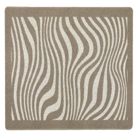 Patterned Washable Mat and Runner in Cream & Brown