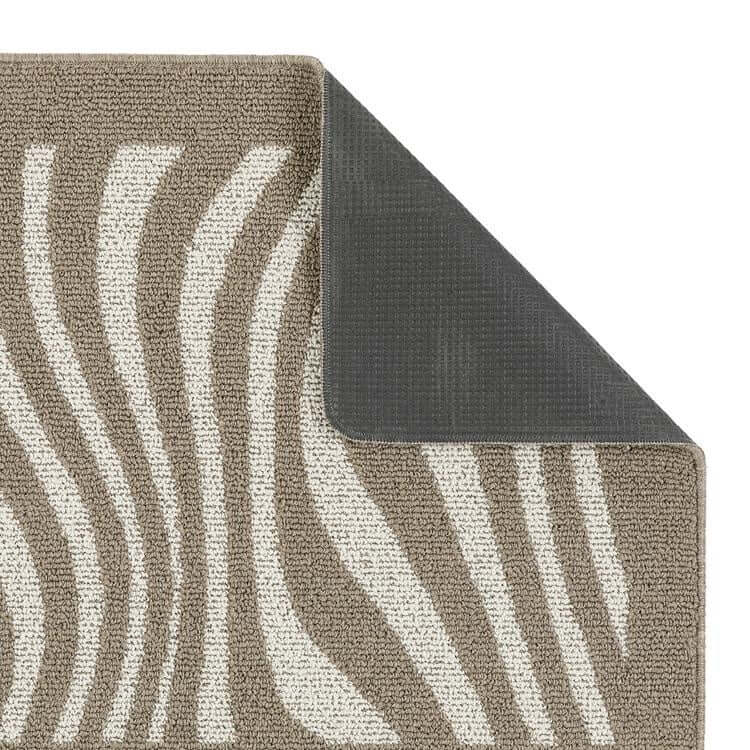 Patterned Washable Mat and Runner in Cream & Brown
