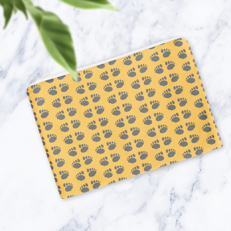 Shadowbright Yellow Paw Print Makeup Bag - 24cm x 19cm