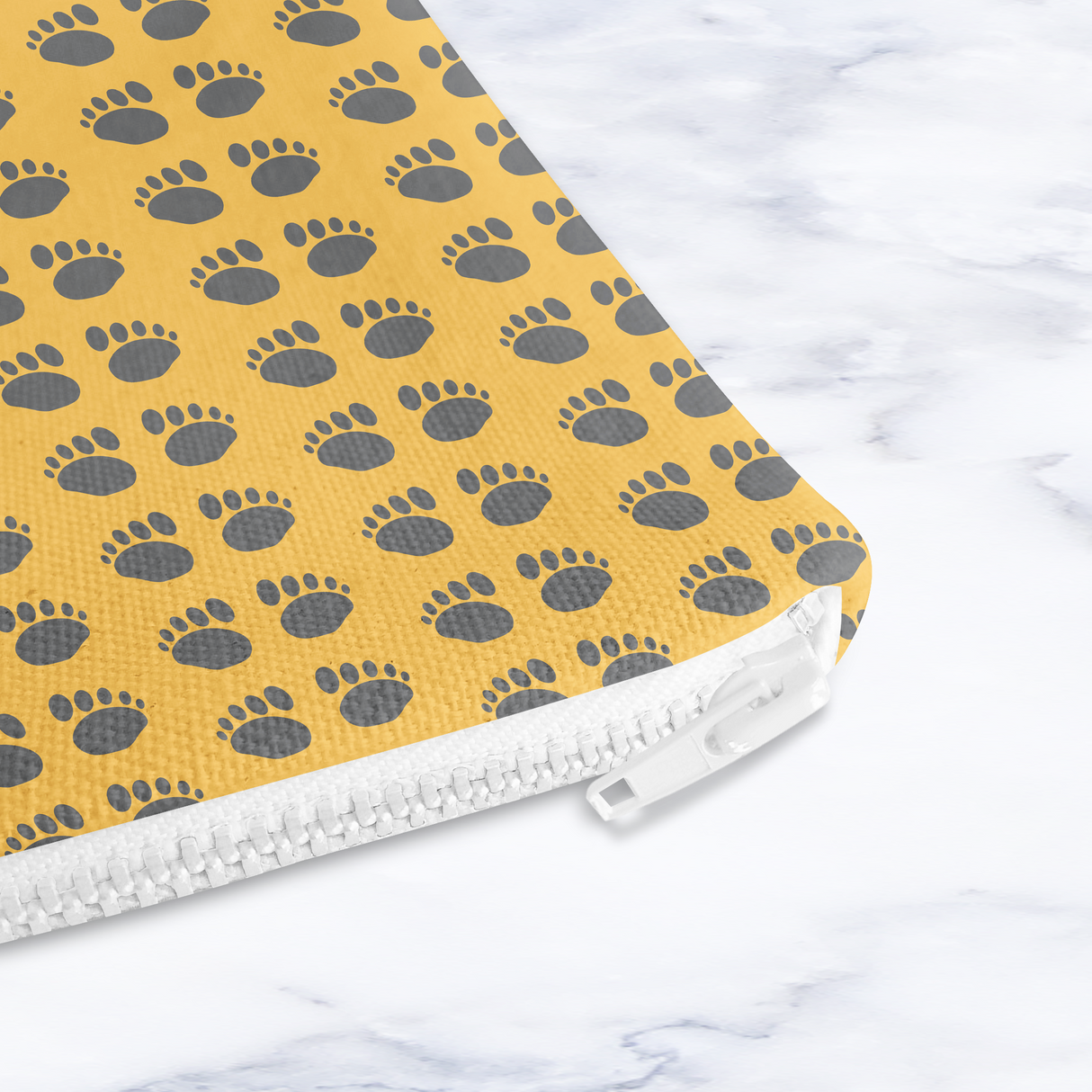Shadowbright Yellow Paw Print Makeup Bag - 24cm x 19cm