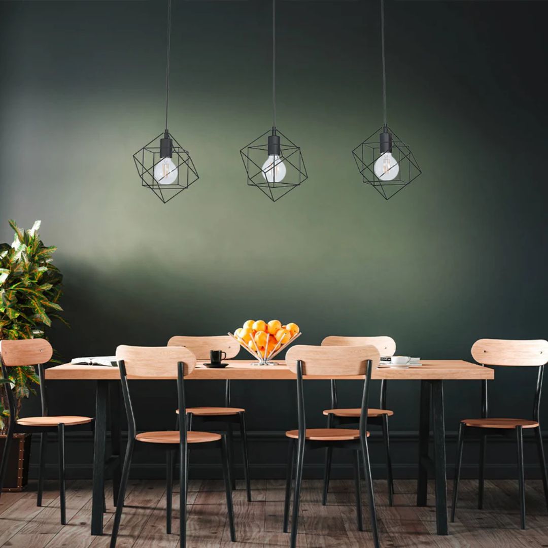 Pagazzi Helix 3 Light Black Pendant Ceiling Light