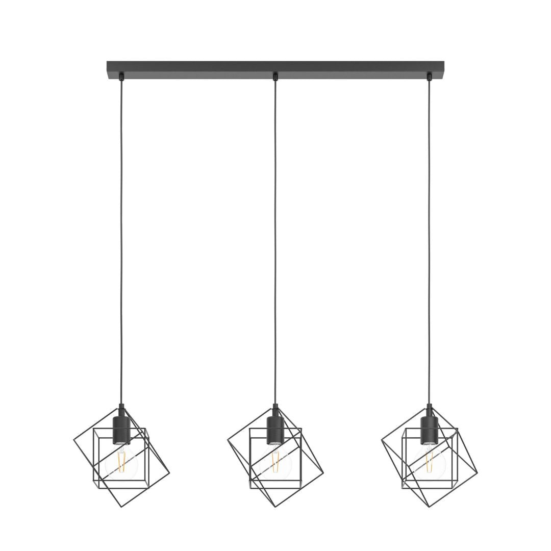 Pagazzi Helix 3 Light Black Pendant Ceiling Light
