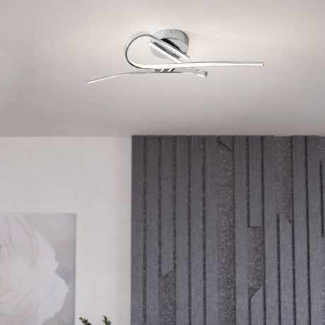 Pagazzi Aurora 2 Light Silver LED Flush Ceiling Light