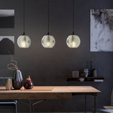 Pagazzi Aleksander 3 Light Black Smoked Glass Pendant Ceiling Light