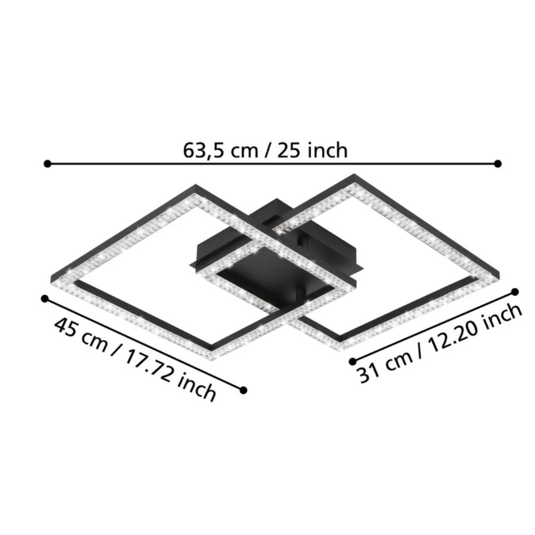 Pagazzi Lucia Black LED Flush Ceiling Light